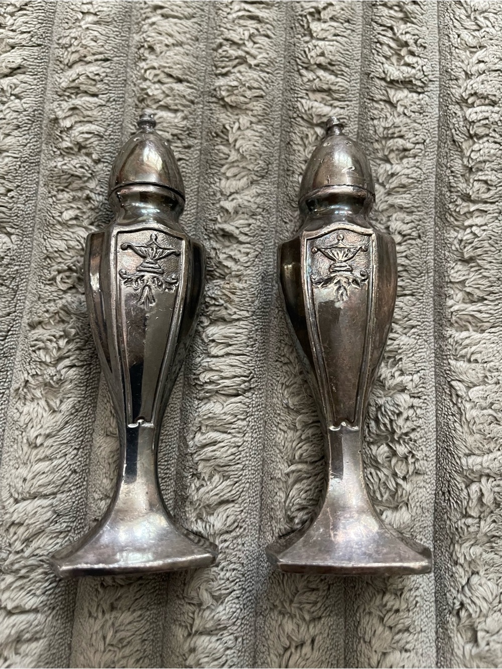 Vintage Silver-Platted Salt and Pepper Shakers - Silver